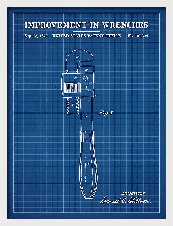 Stillson Pipe Wrench Stillson Blueprint Patent Us107304a