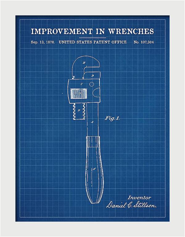 Stillson Pipe Wrench Stillson Blueprint Patent Us107304a
