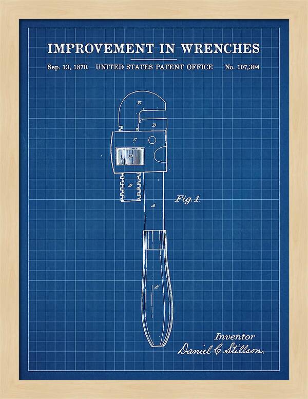 Stillson Pipe Wrench Stillson Blueprint Patent Us107304a