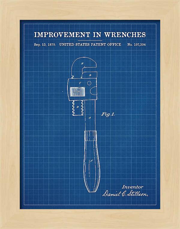 Stillson Pipe Wrench Stillson Blueprint Patent Us107304a