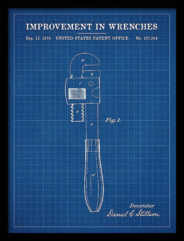 Stillson Pipe Wrench Stillson Blueprint Patent Us107304a