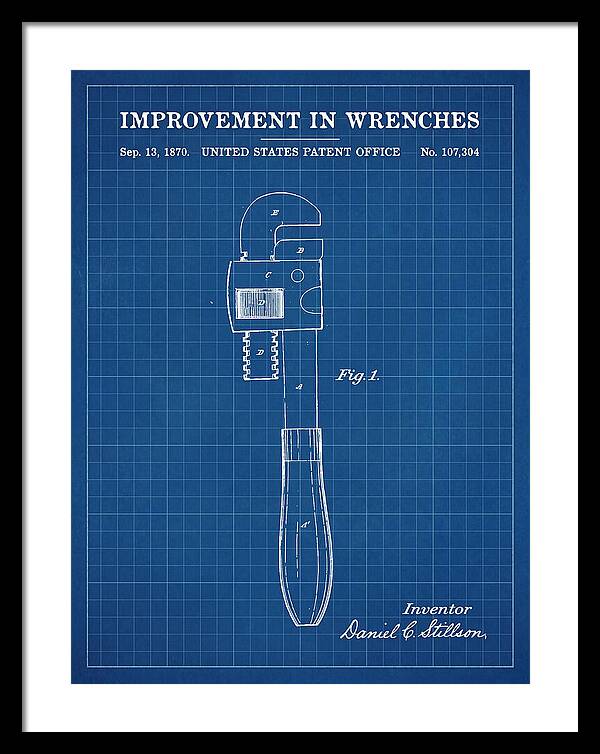 Stillson Pipe Wrench Stillson Blueprint Patent Us107304a