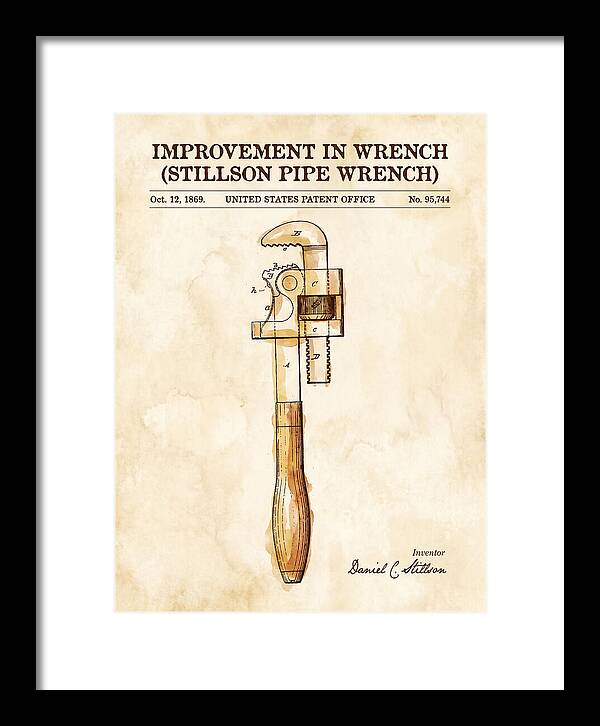Stillson Pipe Wrench Stillson Watercolor Patent Us95744a