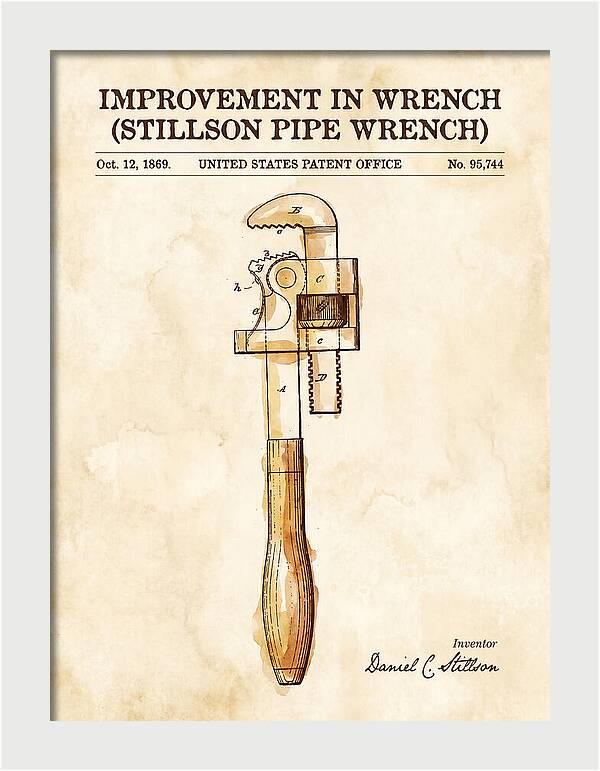 Stillson Pipe Wrench Stillson Watercolor Patent Us95744a