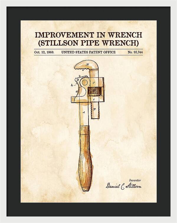 Stillson Pipe Wrench Stillson Watercolor Patent Us95744a