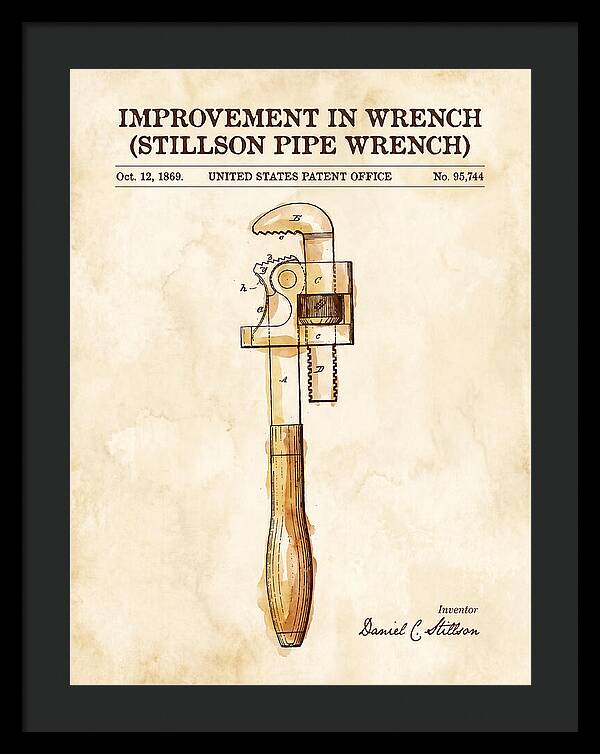 Stillson Pipe Wrench Stillson Watercolor Patent Us95744a