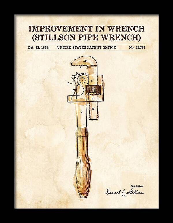 Stillson Pipe Wrench Stillson Watercolor Patent Us95744a