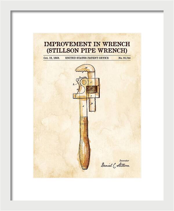 Stillson Pipe Wrench Stillson Watercolor Patent Us95744a