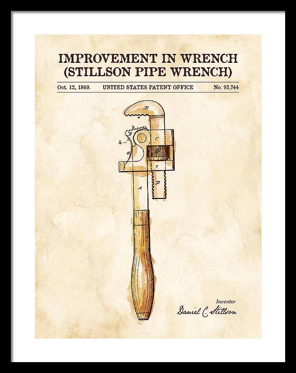 Stillson Pipe Wrench Stillson Watercolor Patent Us95744a