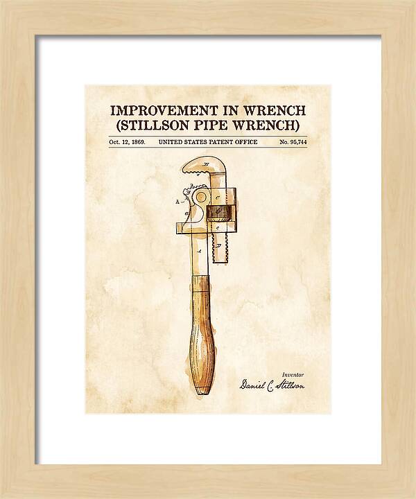 Stillson Pipe Wrench Stillson Watercolor Patent Us95744a