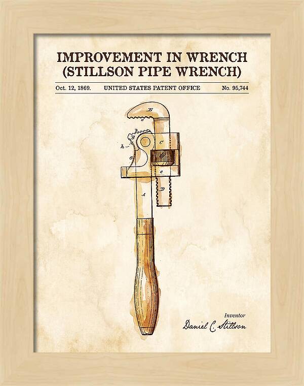 Stillson Pipe Wrench Stillson Watercolor Patent Us95744a