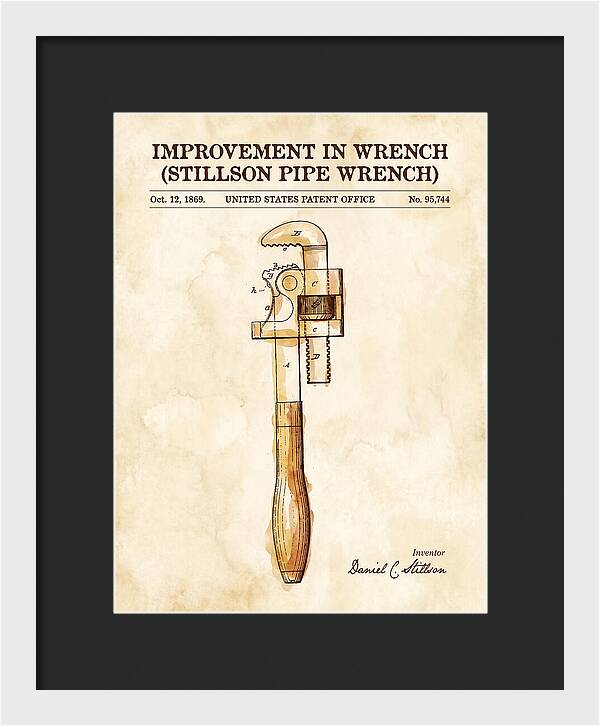Stillson Pipe Wrench Stillson Watercolor Patent Us95744a