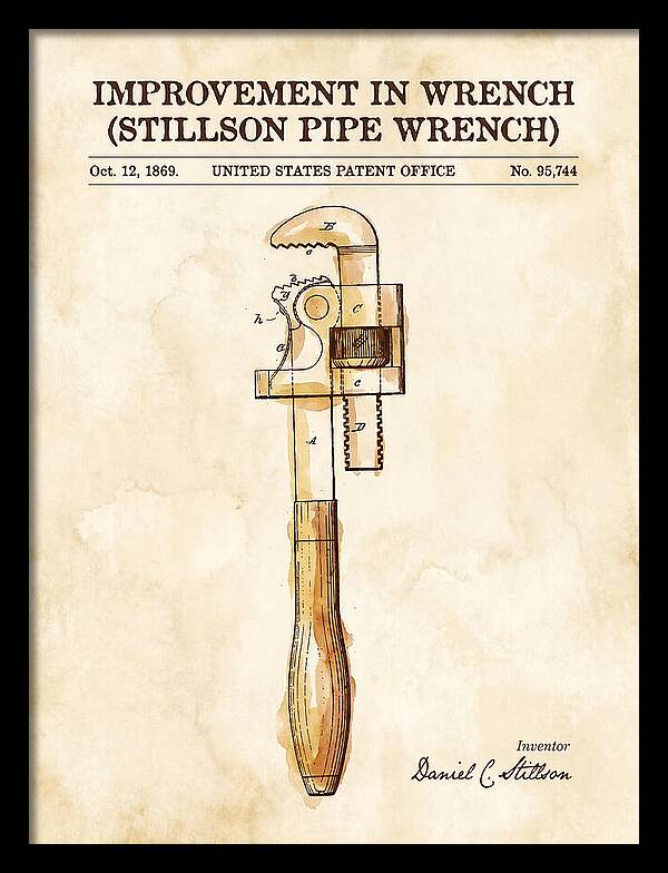 Stillson Pipe Wrench Stillson Watercolor Patent Us95744a