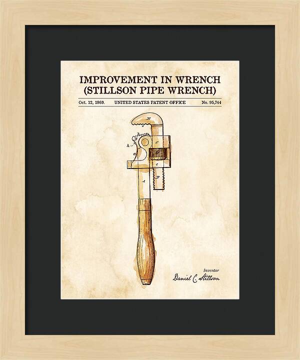 Stillson Pipe Wrench Stillson Watercolor Patent Us95744a
