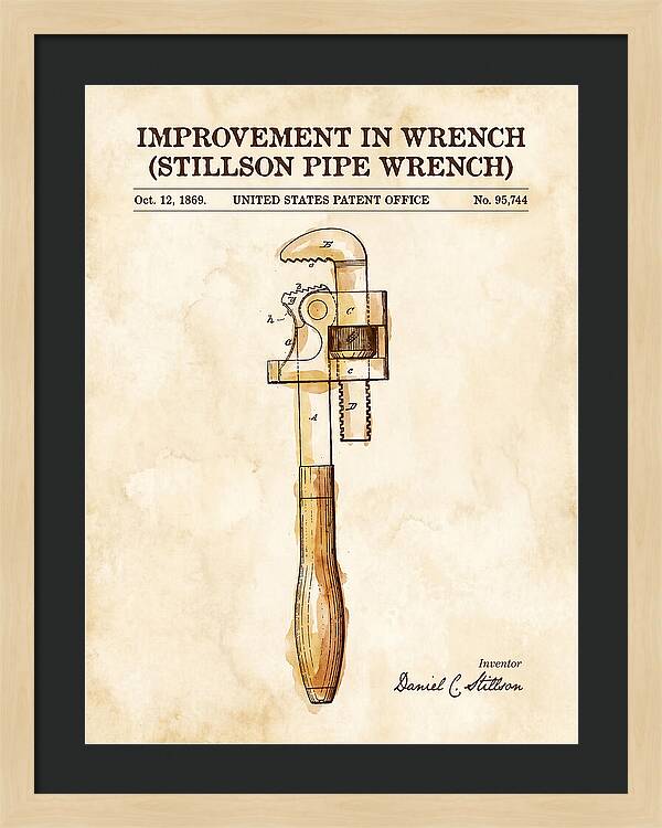 Stillson Pipe Wrench Stillson Watercolor Patent Us95744a