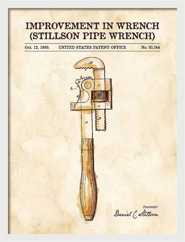 Stillson Pipe Wrench Stillson Watercolor Patent Us95744a