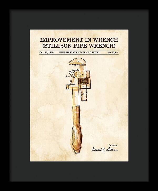 Stillson Pipe Wrench Stillson Watercolor Patent Us95744a