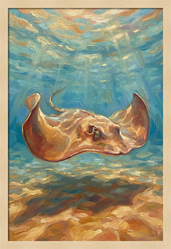 Stingray Gliding Through Water