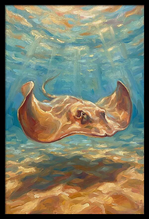 Stingray Gliding Through Water