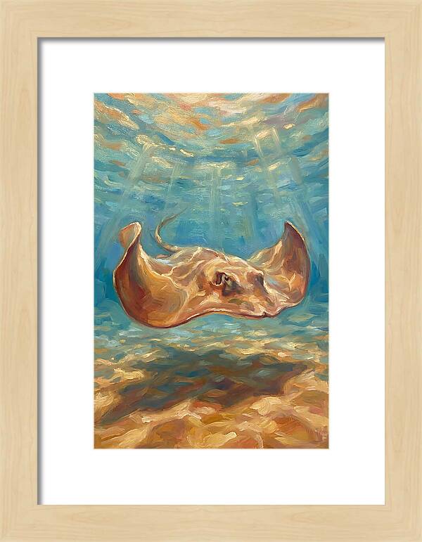 Stingray Gliding Through Water