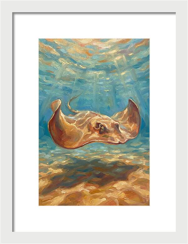 Stingray Gliding Through Water