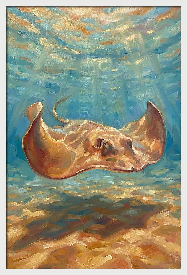 Stingray Gliding Through Water