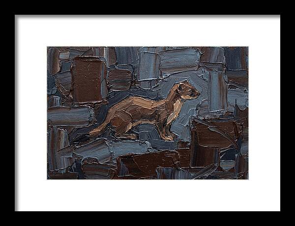 Stoat Amongst Textured Earth