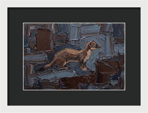 Stoat Amongst Textured Earth