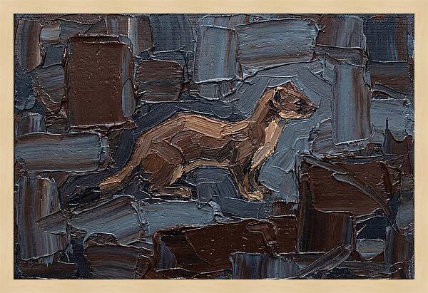 Stoat Amongst Textured Earth