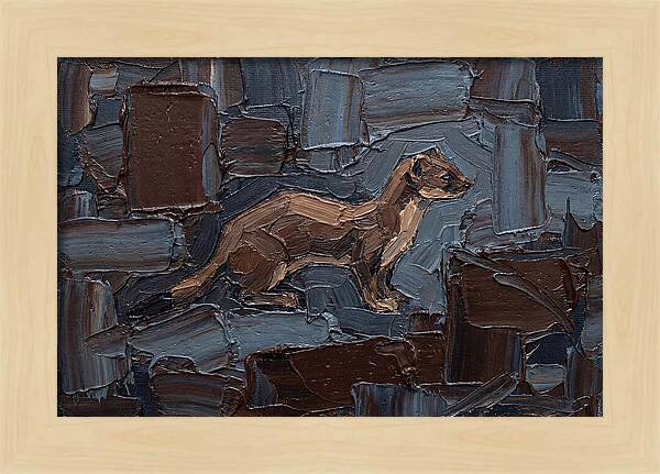 Stoat Amongst Textured Earth