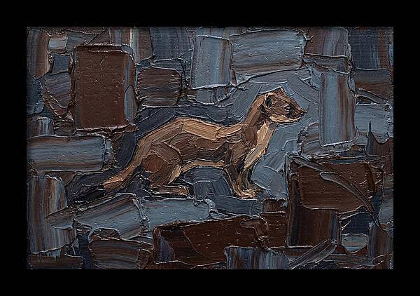 Stoat Amongst Textured Earth