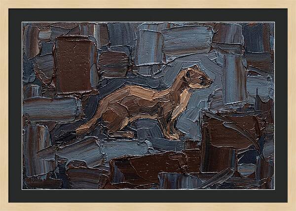Stoat Amongst Textured Earth