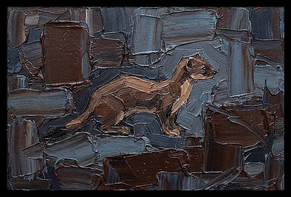 Stoat Amongst Textured Earth