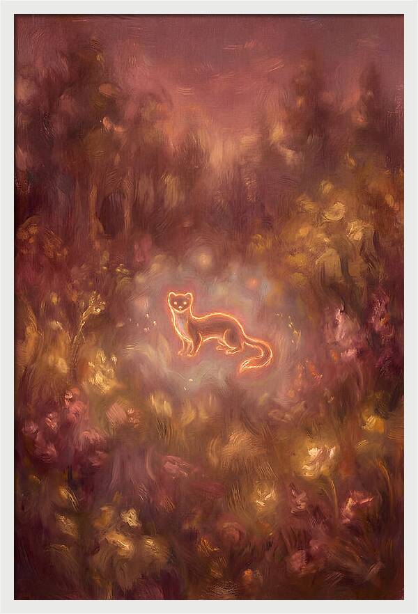 Stoat In A Dreamy Landscape