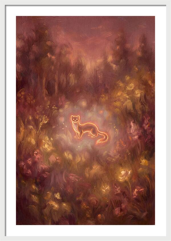 Stoat In A Dreamy Landscape