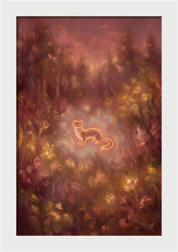 Stoat In A Dreamy Landscape