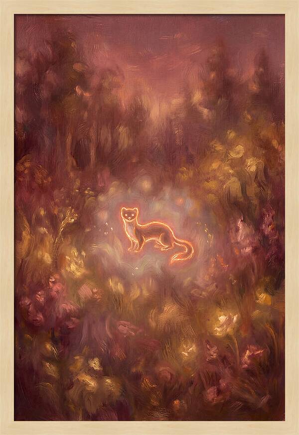 Stoat In A Dreamy Landscape