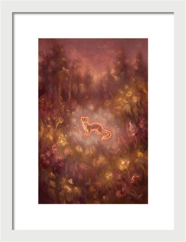 Stoat In A Dreamy Landscape