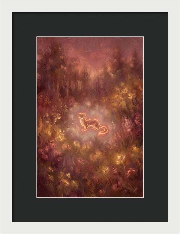 Stoat In A Dreamy Landscape