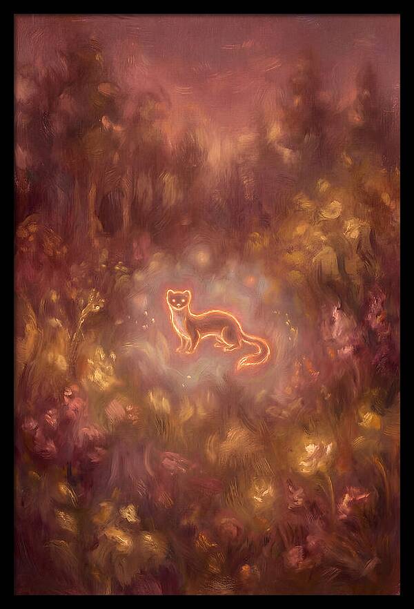 Stoat In A Dreamy Landscape