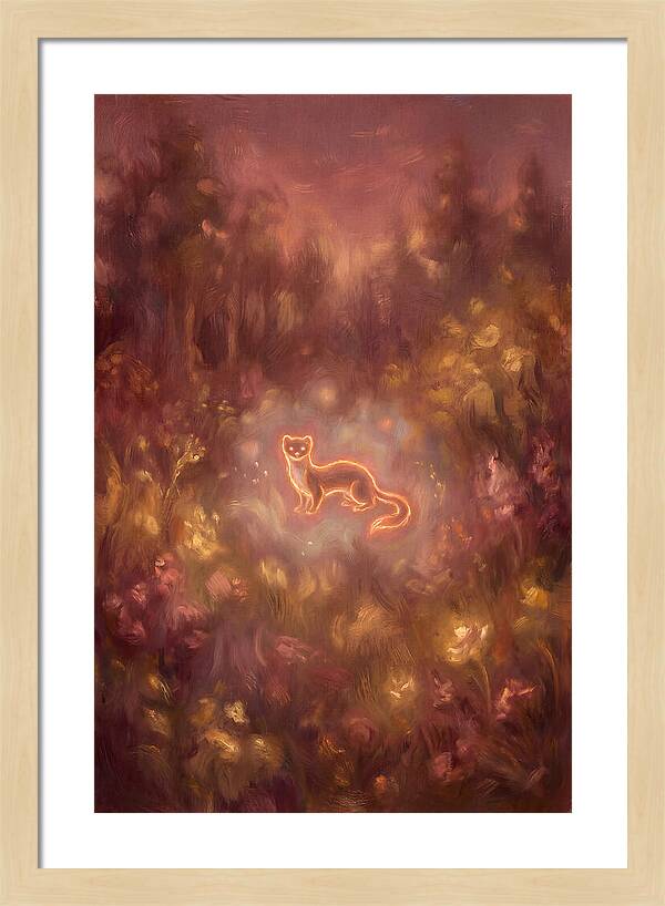 Stoat In A Dreamy Landscape