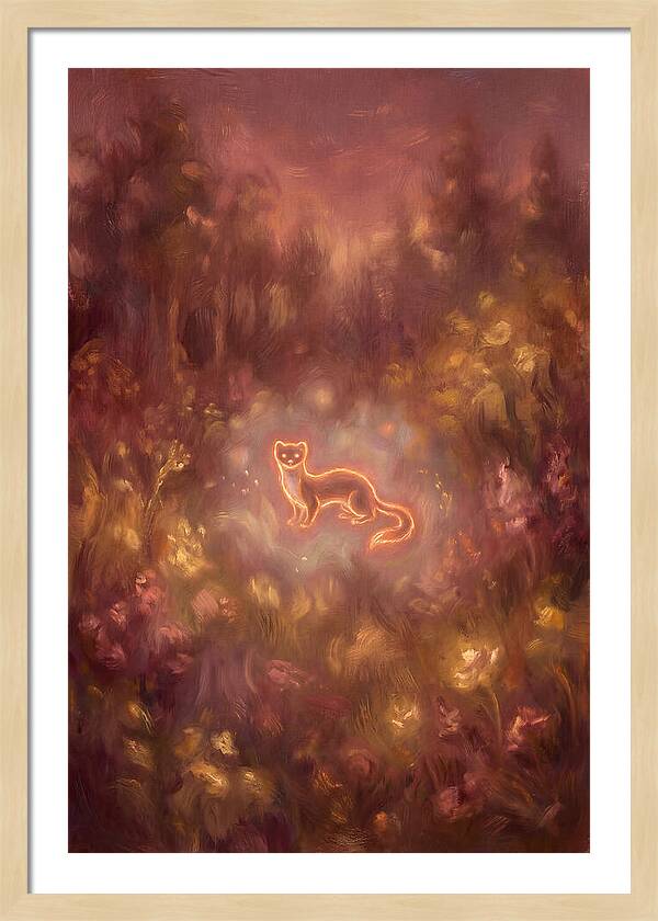 Stoat In A Dreamy Landscape