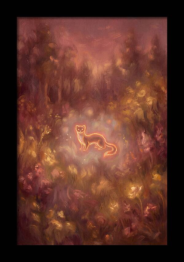 Stoat In A Dreamy Landscape