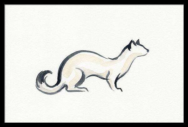 Stoat In Minimalist Style