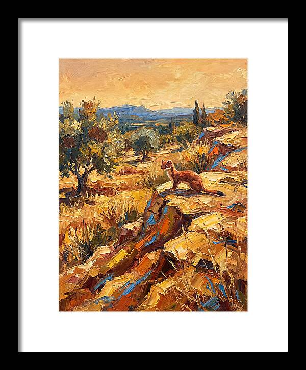 Stoat In The Mediterranean Landscape