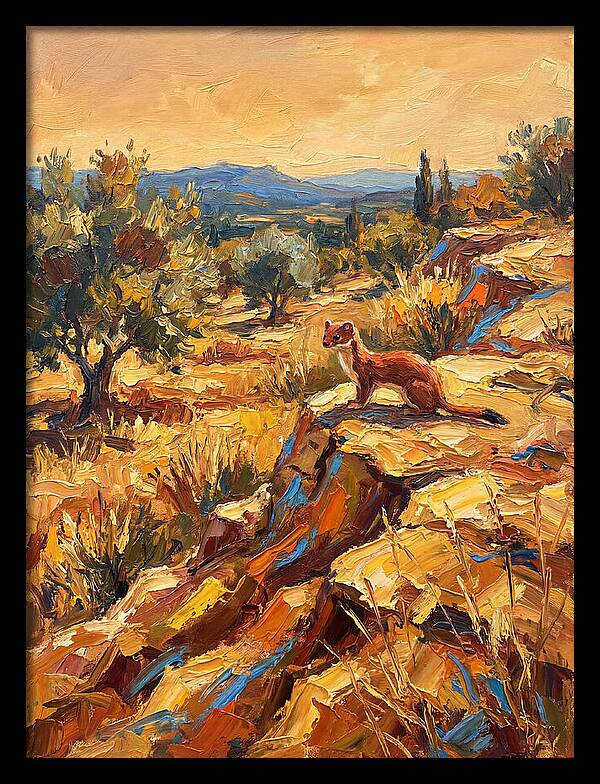 Stoat In The Mediterranean Landscape