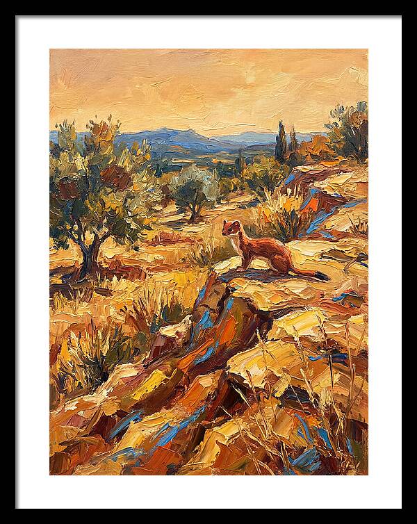 Stoat In The Mediterranean Landscape