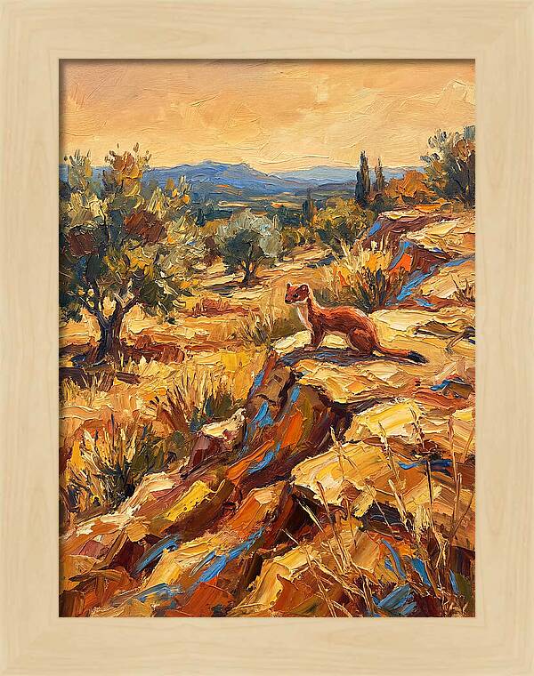 Stoat In The Mediterranean Landscape