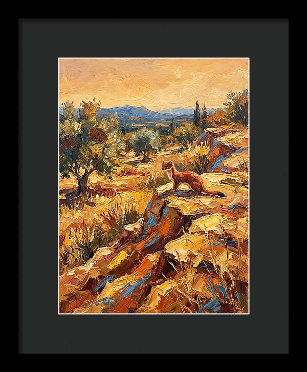 Stoat In The Mediterranean Landscape