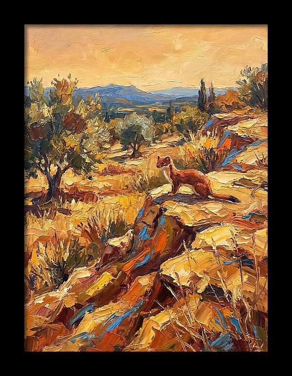 Stoat In The Mediterranean Landscape